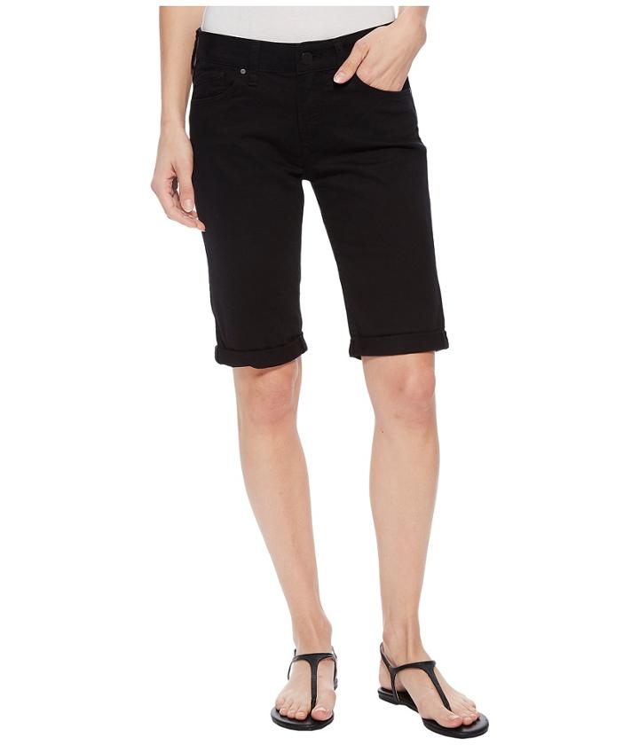 Mavi Jeans Karly Mid-rise Bermuda Shorts In Black Nolita (black Nolita) Women's Shorts