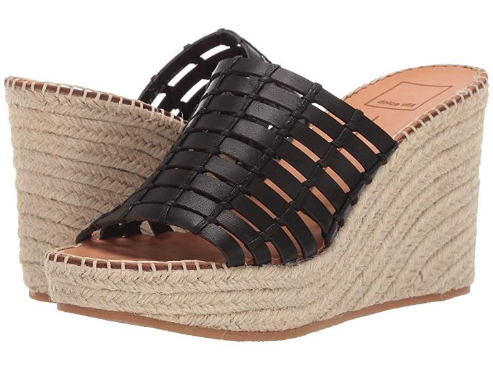 Dolce Vita Prue (black Leather) Women's Wedge Shoes