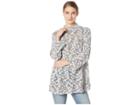 Nally & Millie Brush Texture Mock Neck Tunic (black/white) Women's Clothing
