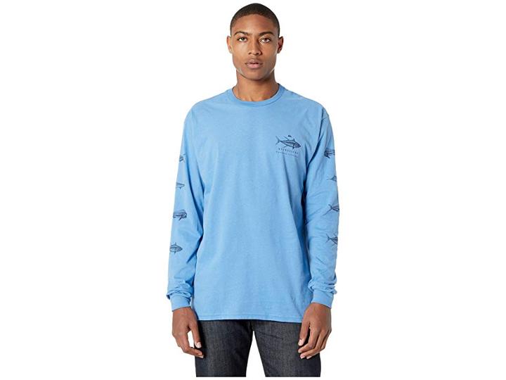 Quiksilver Waterman Hagi Ruin Long Sleeve Tee (parisian Blue) Men's Clothing
