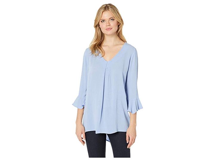 Bobeau V-neck Trumpet Sleeve Crepon (lavender Luster) Women's T Shirt