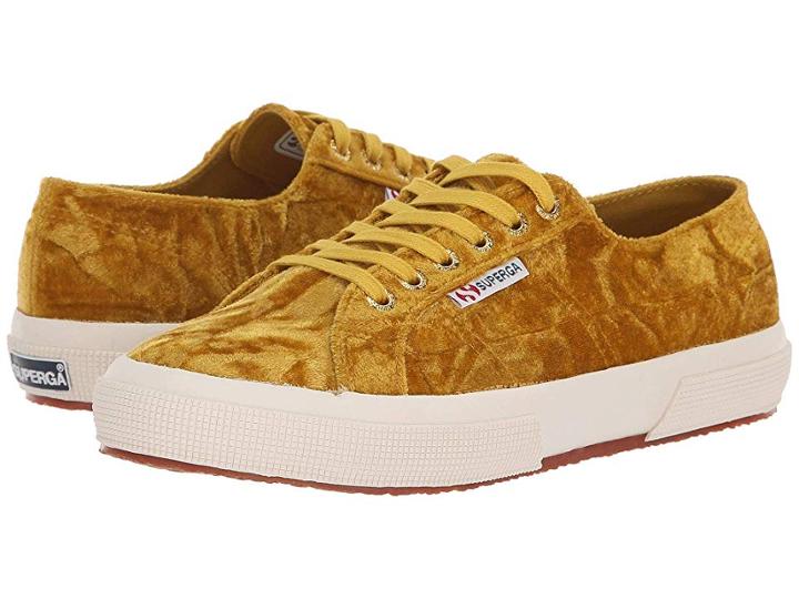 Superga 2750 Crushedvelw (mustard) Women's Shoes
