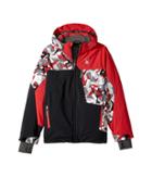 Spyder Kids Ambush Jacket (big Kids) (black/mini Camo White/red) Boy's Coat