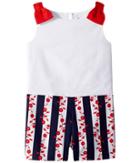 Janie And Jack Floral Stripe Romper (toddler/little Kids/big Kids) (multicolor) Girl's Jumpsuit & Rompers One Piece