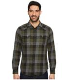Calvin Klein Jeans Buffalo Brushed Twill Button Down Shirt (forest Night) Men's Clothing