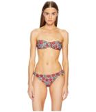 Moschino Cherry Print Bandeau Bikini (black) Women's Swimwear