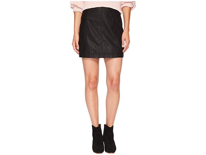 Free People Modern Femme Vegan Mini Skirt (black) Women's Skirt