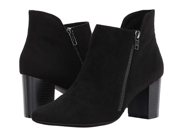 Rockport Gail Zip Bootie (black Microsuede) Women's Boots