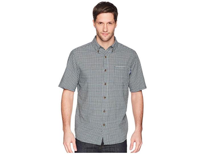 Woolrich Classic Fit Weyland View Short Sleeve Shirt (deep Indigo) Men's Short Sleeve Button Up