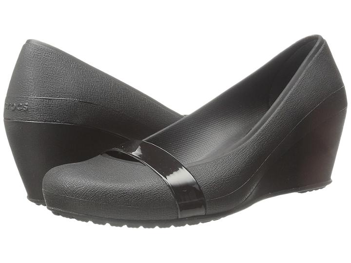 Crocs Crocs Brynn Wedge (black/black) Women's Wedge Shoes