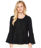 Calvin Klein Lace Front Bell Sleeve Blouse (black) Women's Clothing