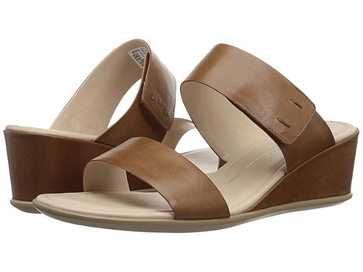 Ecco Shape 35 Wedge 2-strap (camel) Women's Wedge Shoes