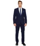 Nick Graham Two-button Tonal Plaid Suit (navy Windowpane) Men's Suits Sets
