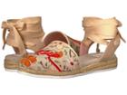 Ed Ellen Degeneres Lourana (coral Multi Floral Light Linen) Women's Lace Up Casual Shoes