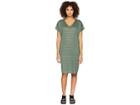 Eileen Fisher V-neck Knit Linen Dress (nori) Women's Dress