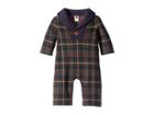 Janie And Jack Shawl Collar One-piece (infant) (green Tartan) Boy's Jumpsuit & Rompers One Piece