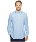 Thomas Dean & Co. Long Sleeve Mini Check Sport Shirt (blue) Men's Clothing