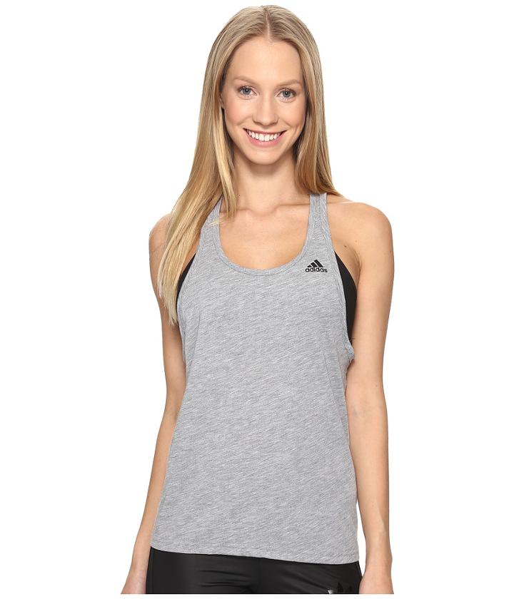 Adidas Ultimate Tank (medium Grey Heather/black) Women's Sleeveless