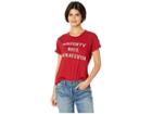 The Original Retro Brand Short Sleeve Rolled Slub Naughty Nice Whatever Tee (dark Red) Women's T Shirt