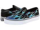 Vans Kids Classic Slip-on (little Kid/big Kid) ((blue Flame) Black/classic Blue) Boys Shoes