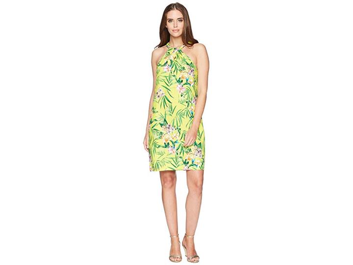 Tommy Bahama Humming A Bloom Halter Dress (sulphur Spring) Women's Dress