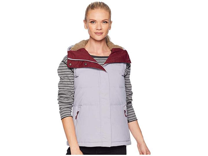 Columbia Winter Challengertm Hooded Vest (astral/rich Wine) Women's Vest