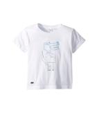 Lacoste Kids Short Sleeve Jersey Crocoline Print T-shirt (toddler/little Kids/big Kids) (white/multicolor) Boy's Clothing