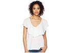 Lucky Brand Burnout Ruffle Tee (lucky White) Women's T Shirt