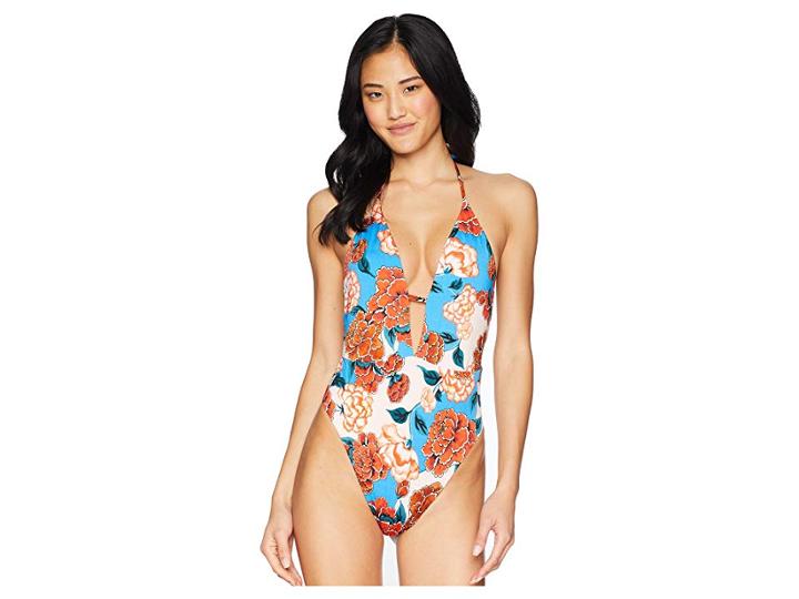 The Bikini Lab Spanish Bloom Plunge One-piece Swimsuit (multi) Women's Swimsuits One Piece