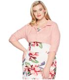 Unique Vintage Plus Size Bolero Jacket (coral Orange Floral) Women's Coat