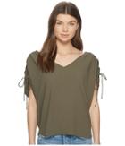 1.state Cinched Sleeve V-neck Blouse (olive Tree) Women's Blouse
