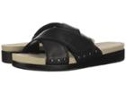 Hush Puppies Chrysta X-band Slide (black Leather) Women's Slide Shoes