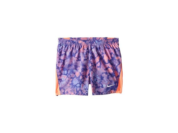 Nike Kids Rainbow Wash 10k Shorts (little Kids) (rush Violet) Girl's Shorts