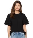 Kensie Polished Crepe Top Ks3k4384 (black) Women's Clothing