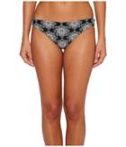 Ella Moss Medallion Melody Reversible Retro Bikini Bottom (black) Women's Swimwear