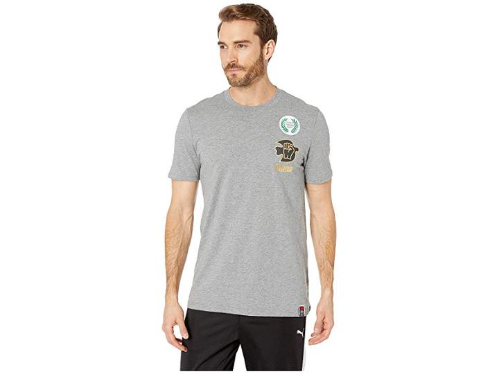 Puma Power Through Peace 307 Tee (medium Gray Heather) Men's Clothing