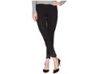 Hue Embroidered Hem Cotton Skimmer Leggings (black) Women's Casual Pants