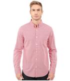 Lucky Brand Washed White Label Shirt (red Micro Gingham) Men's Clothing