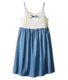 Lucky Brand Kids Crochet Bodice Dress (little Kids) (bleach Wash) Girl's Dress
