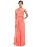 Bcbgmaxazria Danielle One Shoulder Gown (pink Coral) Women's Dress