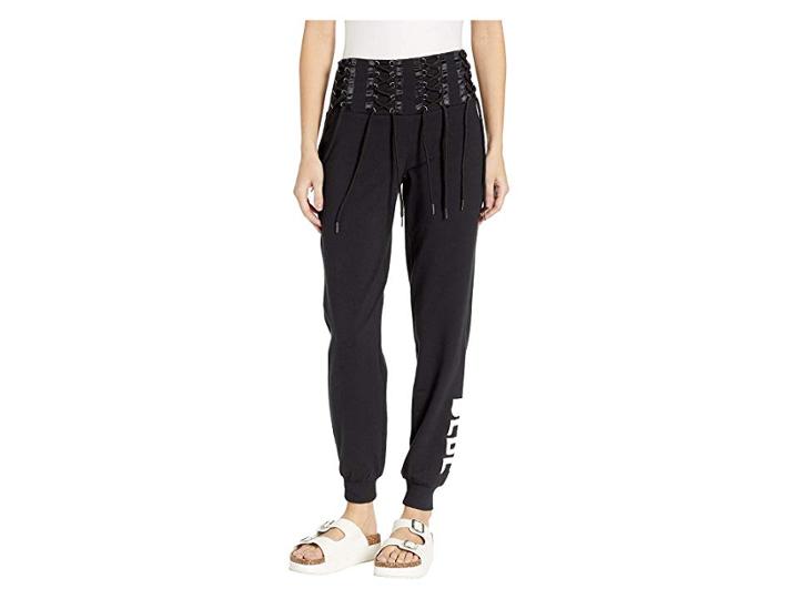 Bebe Logo Lace-up Sweatpants (jet Black) Women's Casual Pants