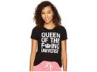 Juicy Couture Queen Of The Universe Short Sleeve Tee (pitch Black) Women's T Shirt