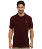 U.s. Polo Assn. Solid Interlock Short Sleeve Polo (burgundy) Men's Short Sleeve Pullover