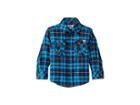 Appaman Kids Flannel Shirt With Elbow Patches (toddler/little Kids/big Kids) (snorkle Blue Plaid) Boy's Clothing