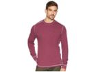 True Grit Softest Slub Waffle Thermal Long Sleeve Side Panel Contrast Stitch Crew (bordeaux) Men's Clothing