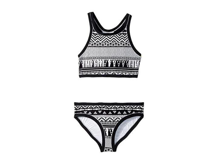 Seafolly Kids Jungle Geo Tankini Set (big Kids) (black/white) Girl's Swimwear Sets
