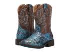 Roper Kids Glitter Aztec (toddler) (blue Faux Glitter Vamp/brown Shaft) Cowboy Boots
