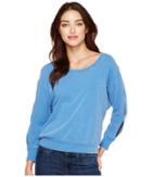 Splendid Double Cut Out Pullover (vintage Heritage Blue) Women's Long Sleeve Pullover