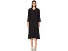 Y's By Yohji Yamamoto U-open Collar Shirtdress (black) Women's Dress