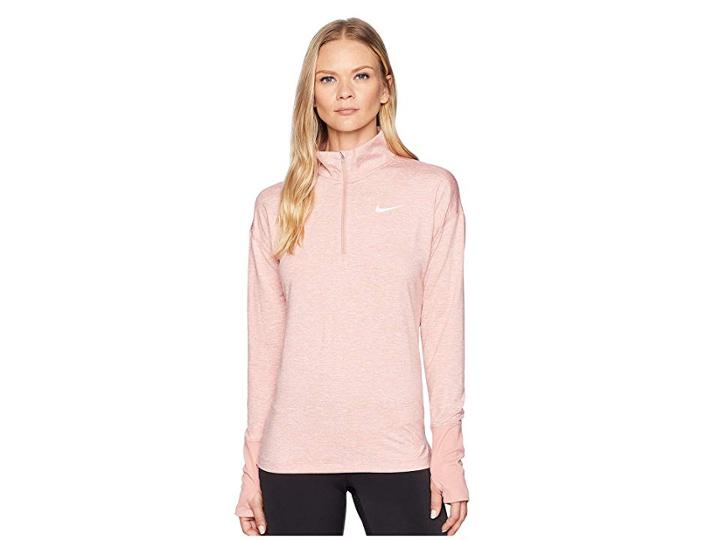 Nike Element 1/2 Zip Top (rust Pink/heather) Women's Long Sleeve Pullover